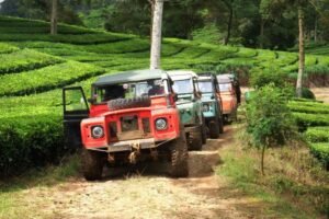 Lintasan ekstrem jalur offroad berlumpur di Rancabali Bandung untuk kegiatan outing kantor.